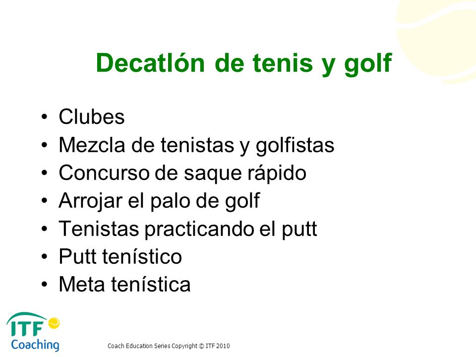 Decatlón de tenis y golf