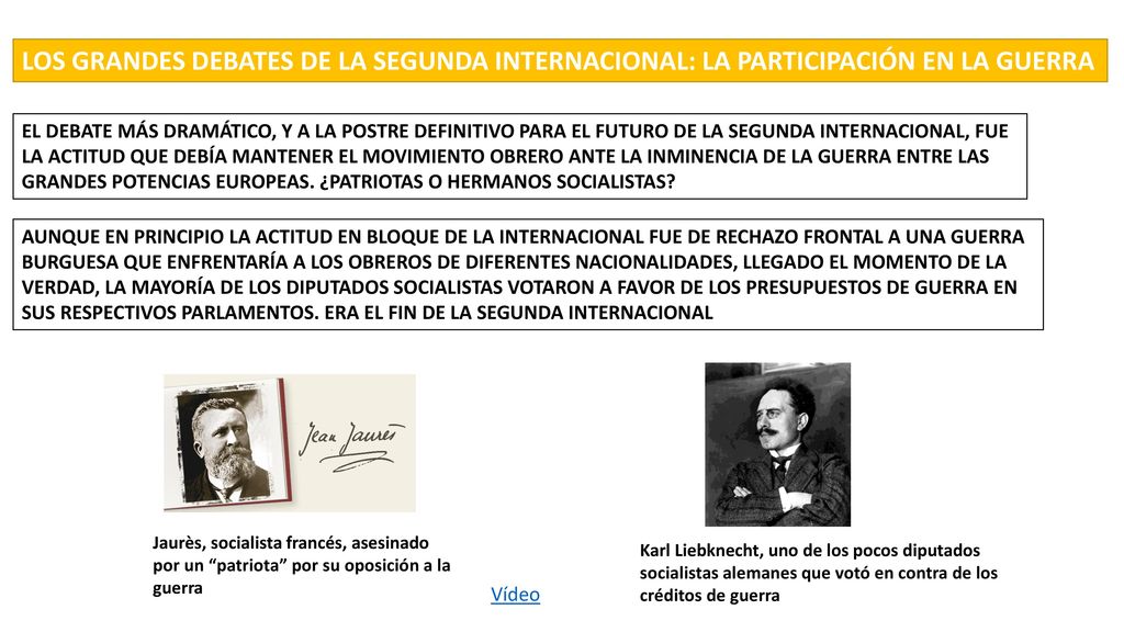 LOS GRANDES DEBATES DE LA SEGUNDA INTERNACIONAL: LA PARTICIPACIÓN EN LA GUERRA