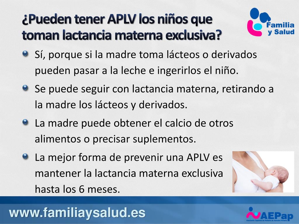 ¿Pueden tener APLV los niños que toman lactancia materna exclusiva