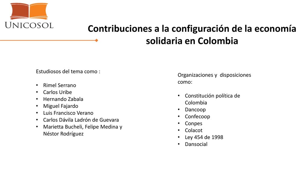 Contribuciones a la configuración de la economía solidaria en Colombia