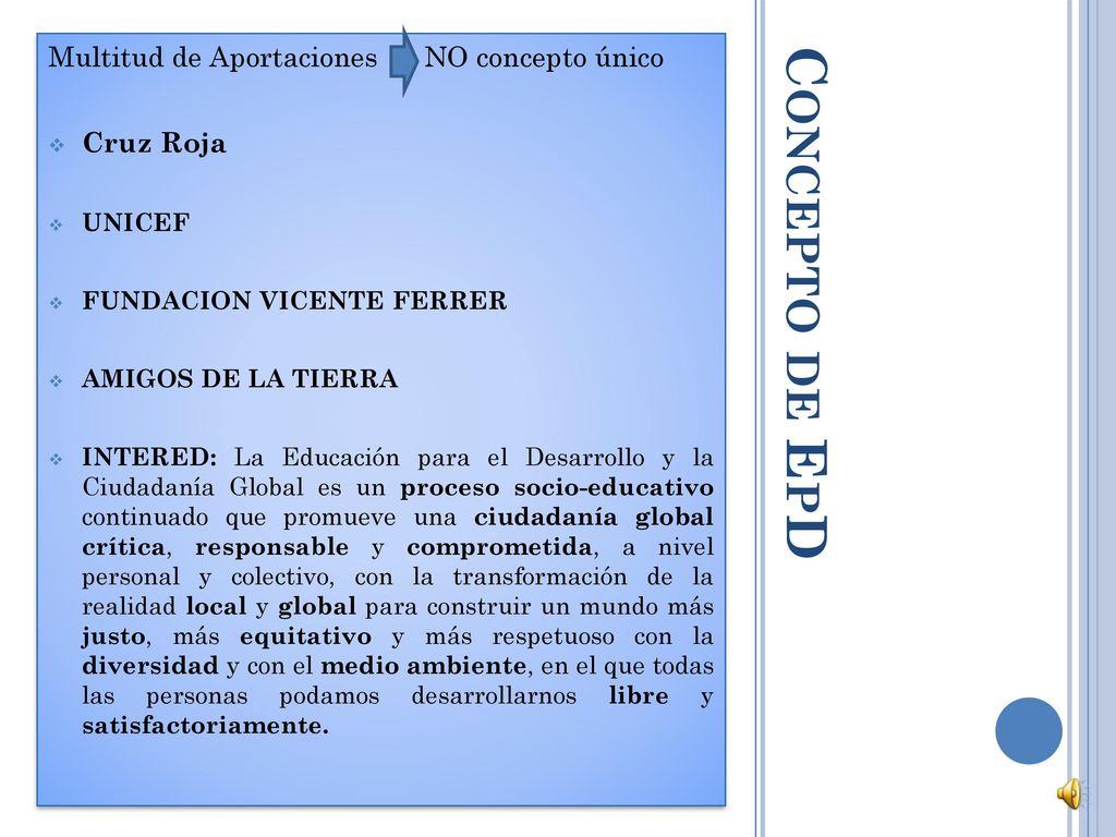 Concepto de EpD Multitud de Aportaciones NO concepto único Cruz Roja