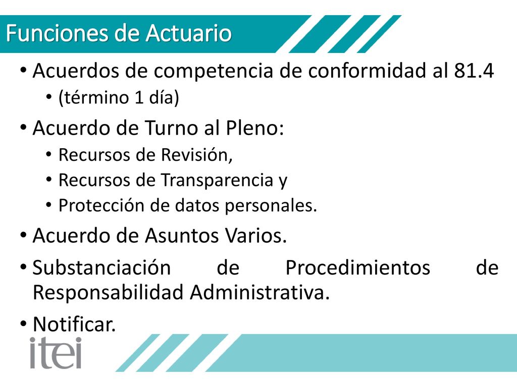Funciones de Actuario Acuerdos de competencia de conformidad al 81.4