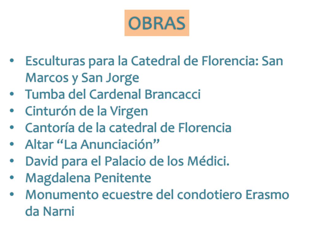 OBRAS Esculturas para la Catedral de Florencia: San Marcos y San Jorge
