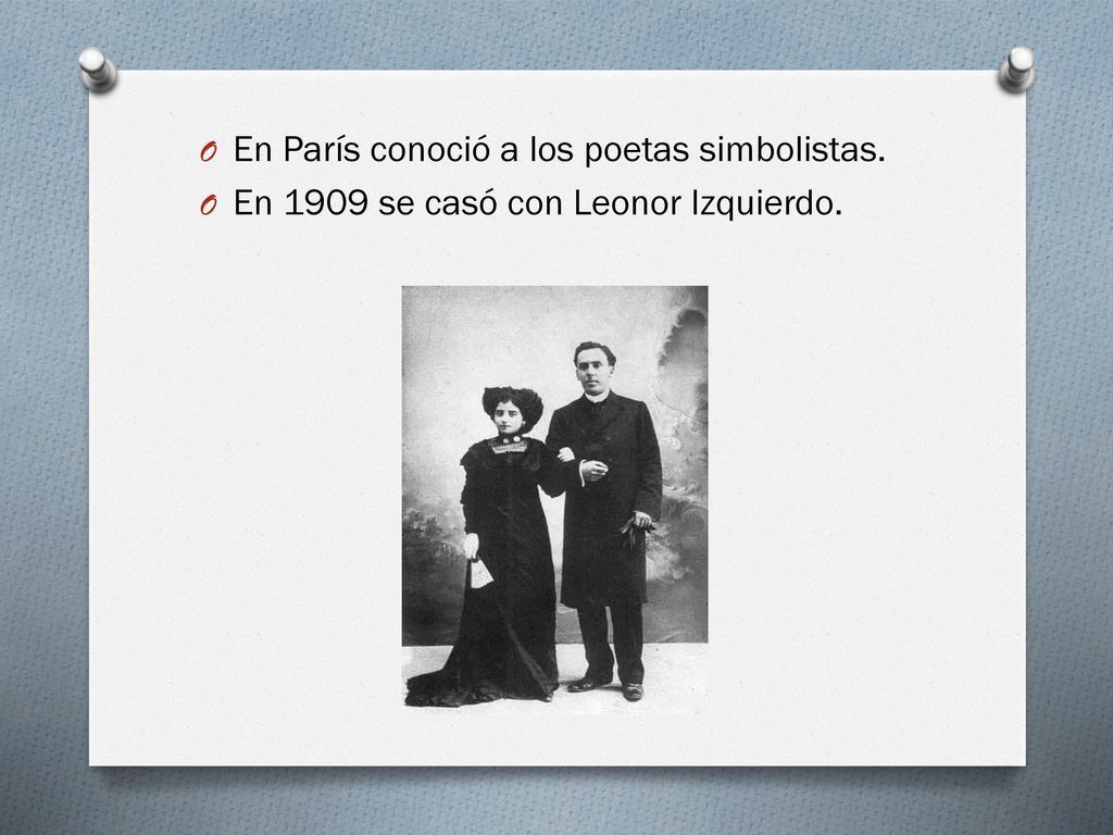 En París conoció a los poetas simbolistas.