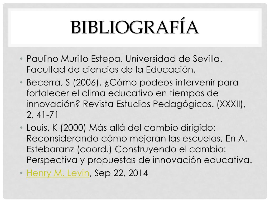 Bibliografía Paulino Murillo Estepa. Universidad de Sevilla. Facultad de ciencias de la Educación.