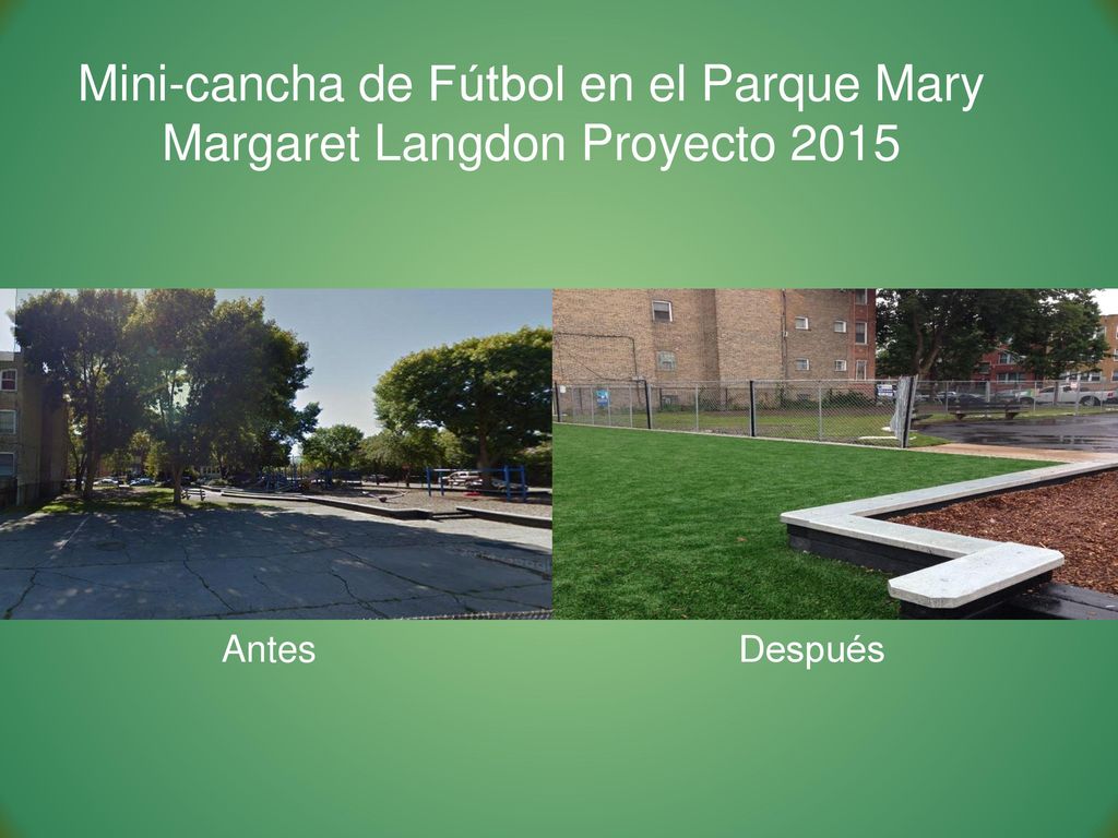 Mini-cancha de Fútbol en el Parque Mary Margaret Langdon Proyecto 2015