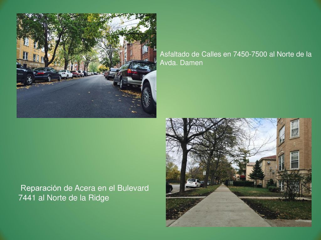 Reparación de Acera en el Bulevard 7441 al Norte de la Ridge