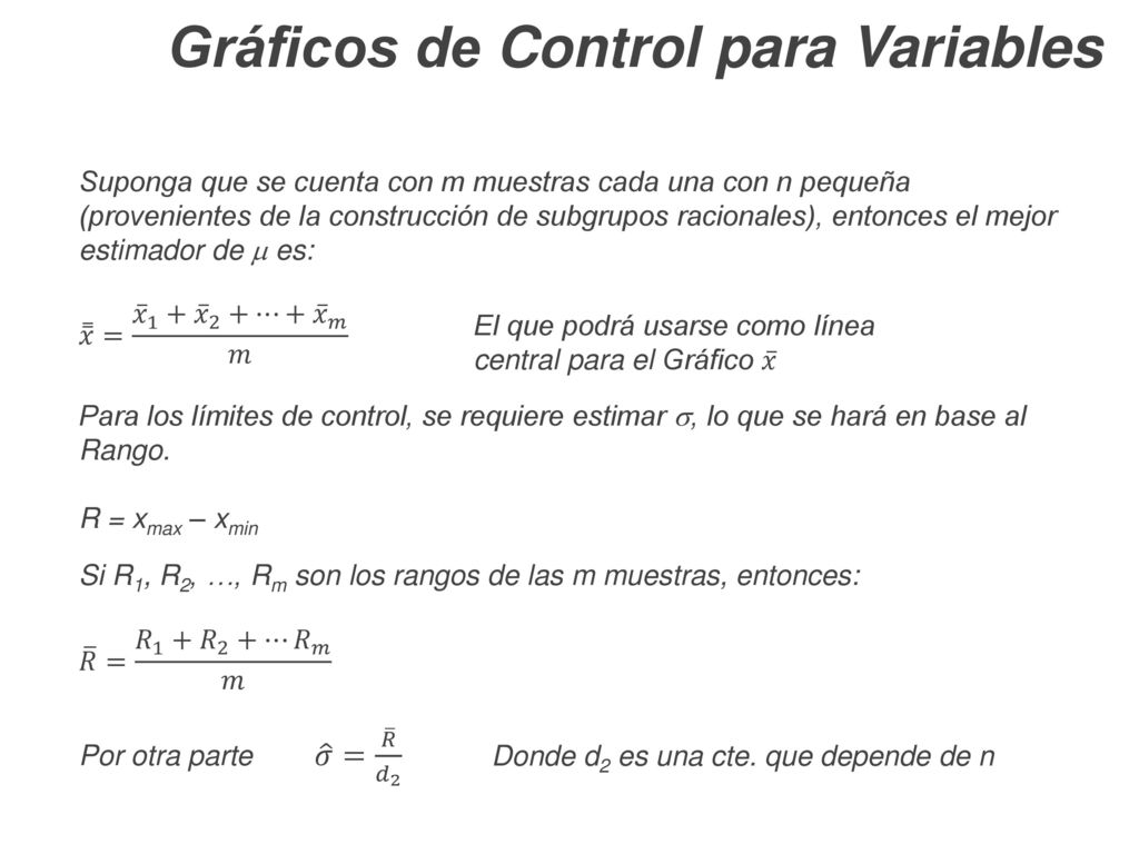 Gráficos de Control Tipos de gráficos