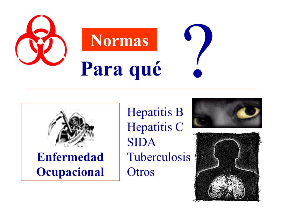 Para qué Normas Enfermedad Ocupacional Hepatitis B Hepatitis C SIDA