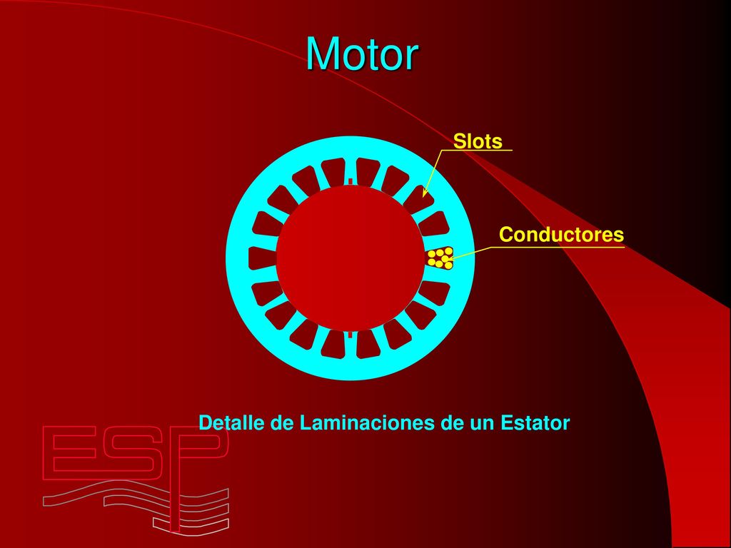Motor Slots Conductores Detalle de Laminaciones de un Estator