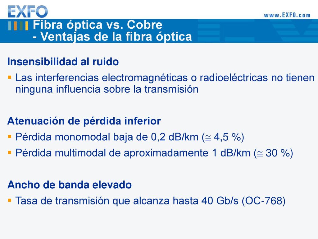 Fibra óptica vs. Cobre - Ventajas de la fibra óptica