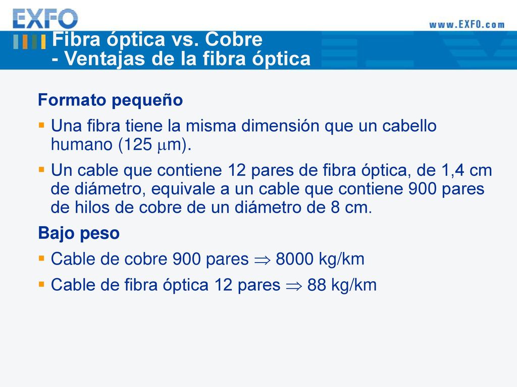 Fibra óptica vs. Cobre - Ventajas de la fibra óptica