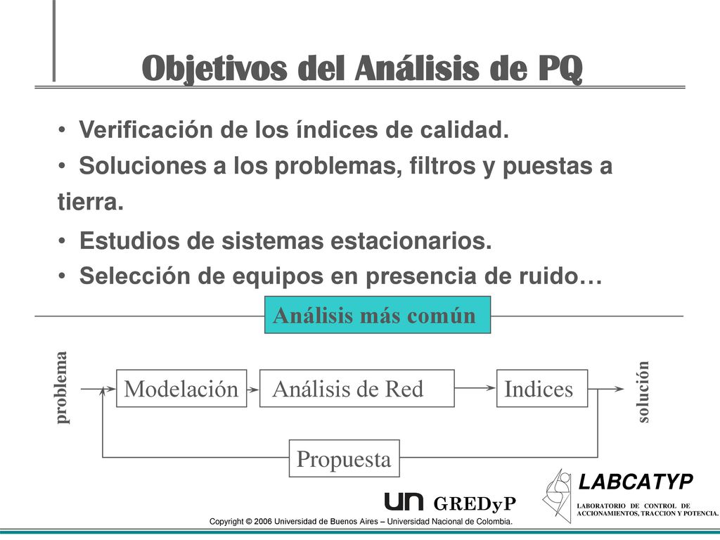 Objetivos del Análisis de PQ