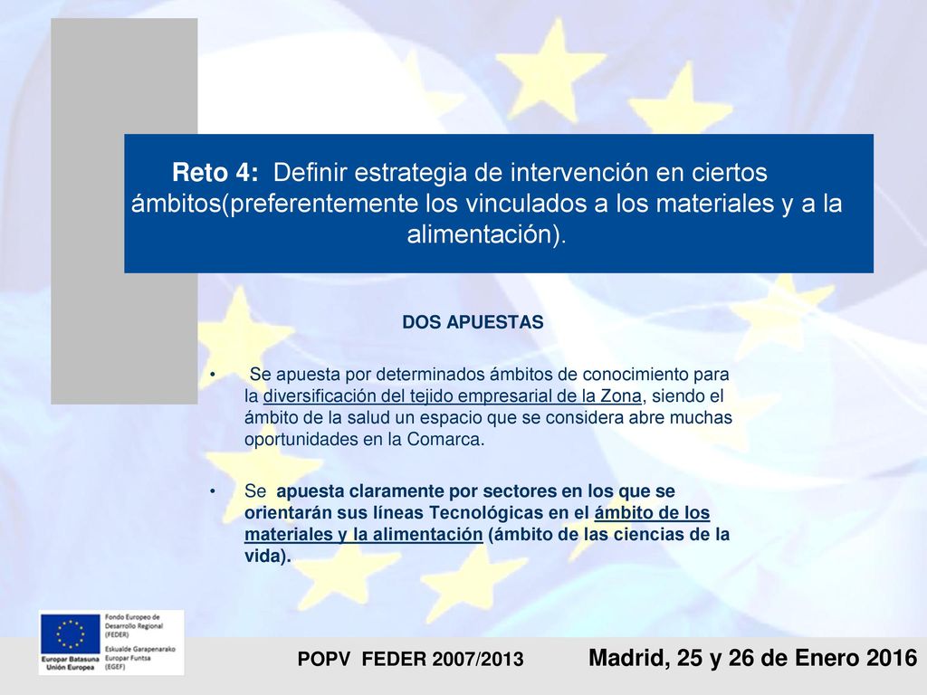 Reto 4: Definir estrategia de intervención en ciertos ámbitos(preferentemente los vinculados a los materiales y a la alimentación).