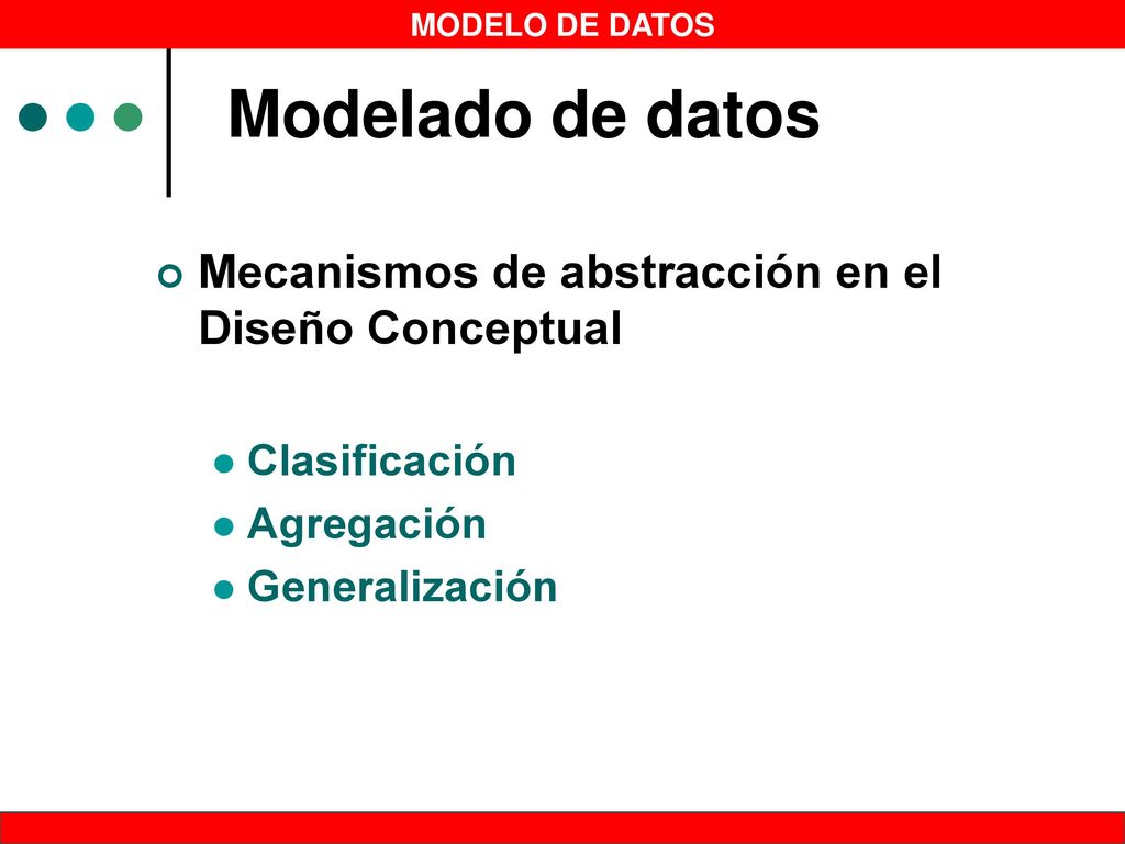 Modelado de datos Mecanismos de abstracción en el Diseño Conceptual