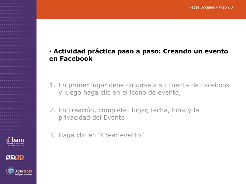 Actividad práctica paso a paso: Creando un evento en Facebook