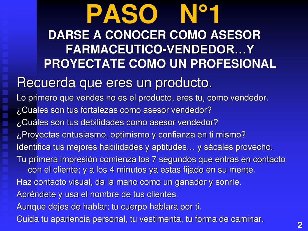 PASO N°1 Recuerda que eres un producto.