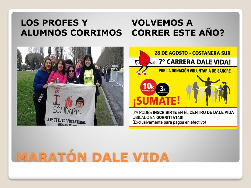 MARATÓN DALE VIDA LOS PROFES Y ALUMNOS CORRIMOS
