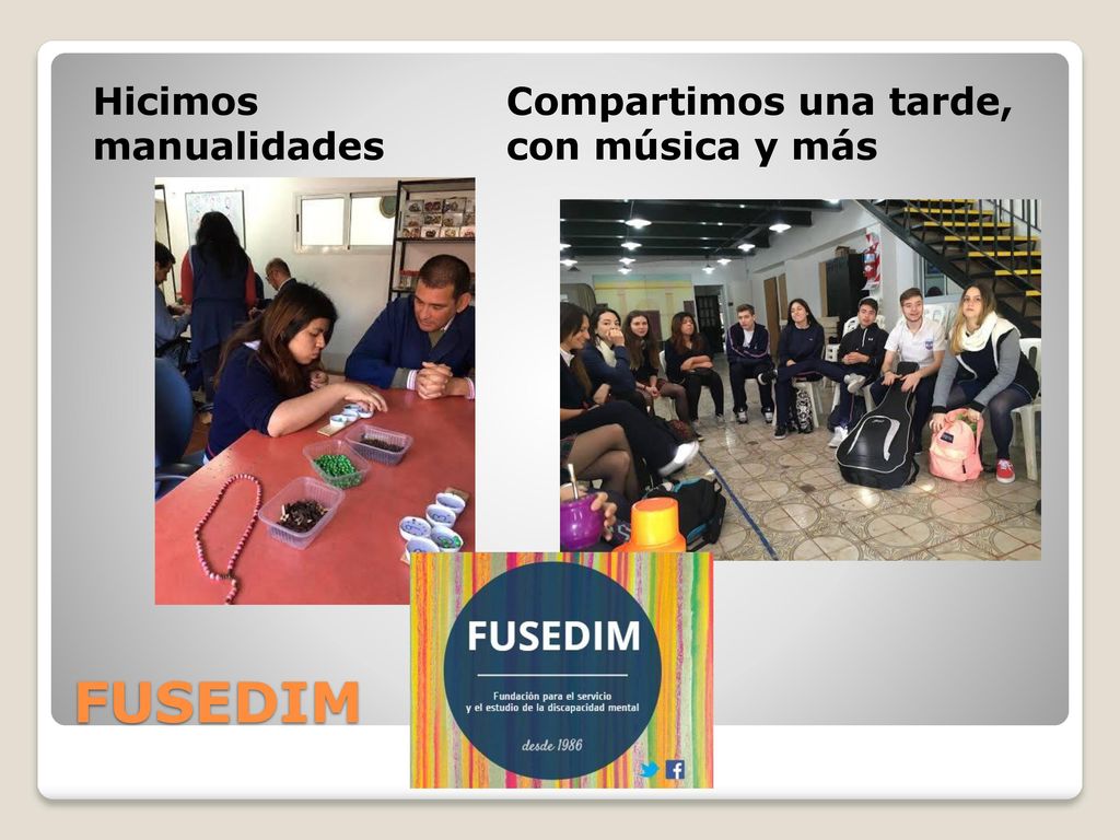 Hicimos manualidades Compartimos una tarde, con música y más FUSEDIM