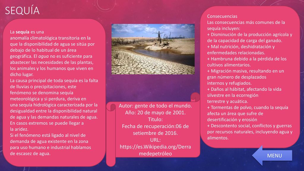 sequía Autor: gente de todo el mundo. Año: 20 de mayo de Titulo:
