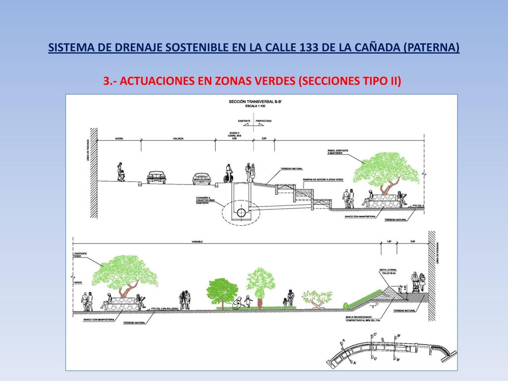 SISTEMA DE DRENAJE SOSTENIBLE EN LA CALLE 133 DE LA CAÑADA (PATERNA)