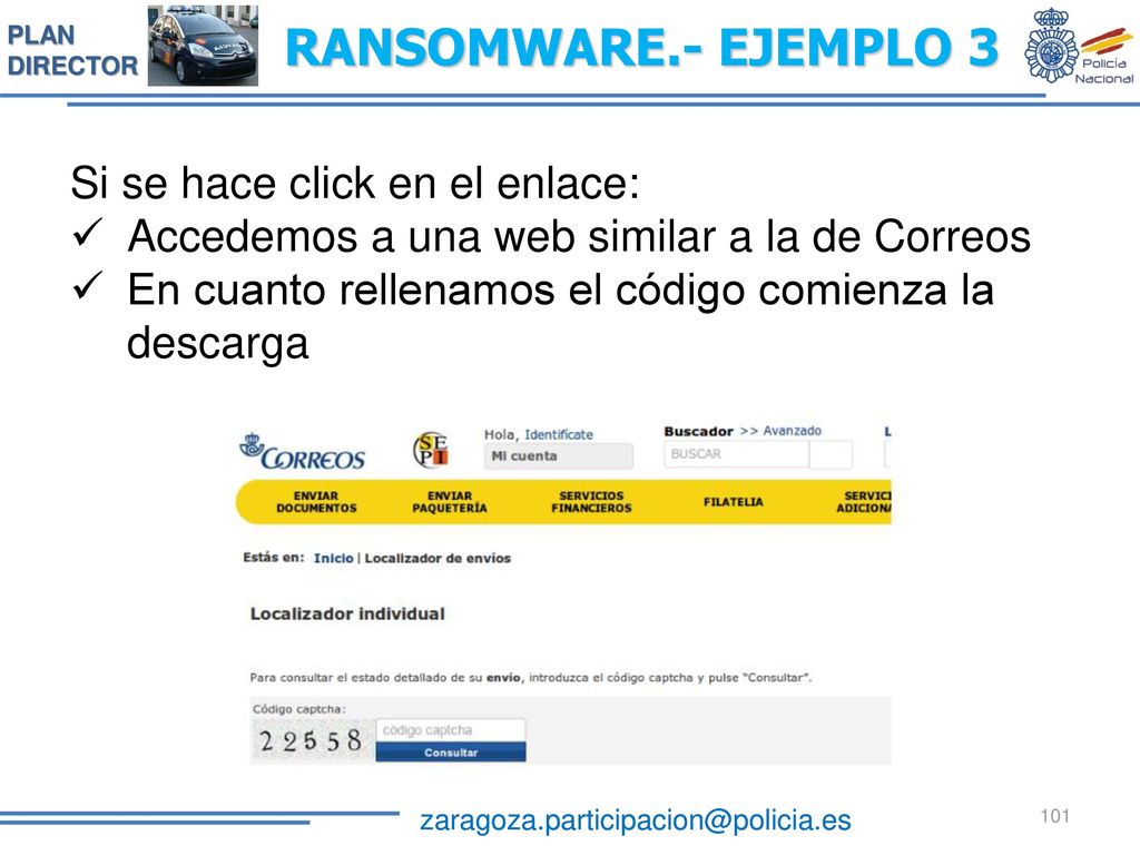 RANSOMWARE.- EJEMPLO 3 Si se hace click en el enlace: