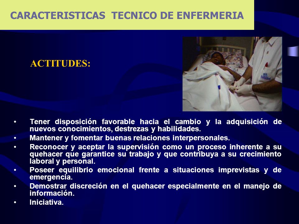 CARACTERISTICAS TECNICO DE ENFERMERIA