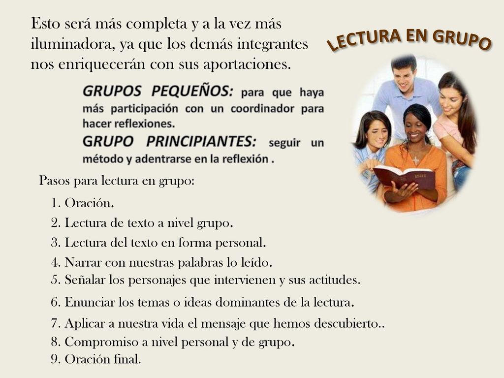 Esto será más completa y a la vez más iluminadora, ya que los demás integrantes nos enriquecerán con sus aportaciones.
