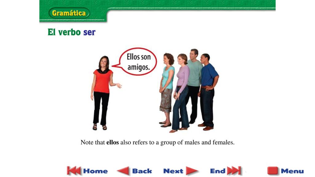 Note that ellos also refers to a group of males and females.