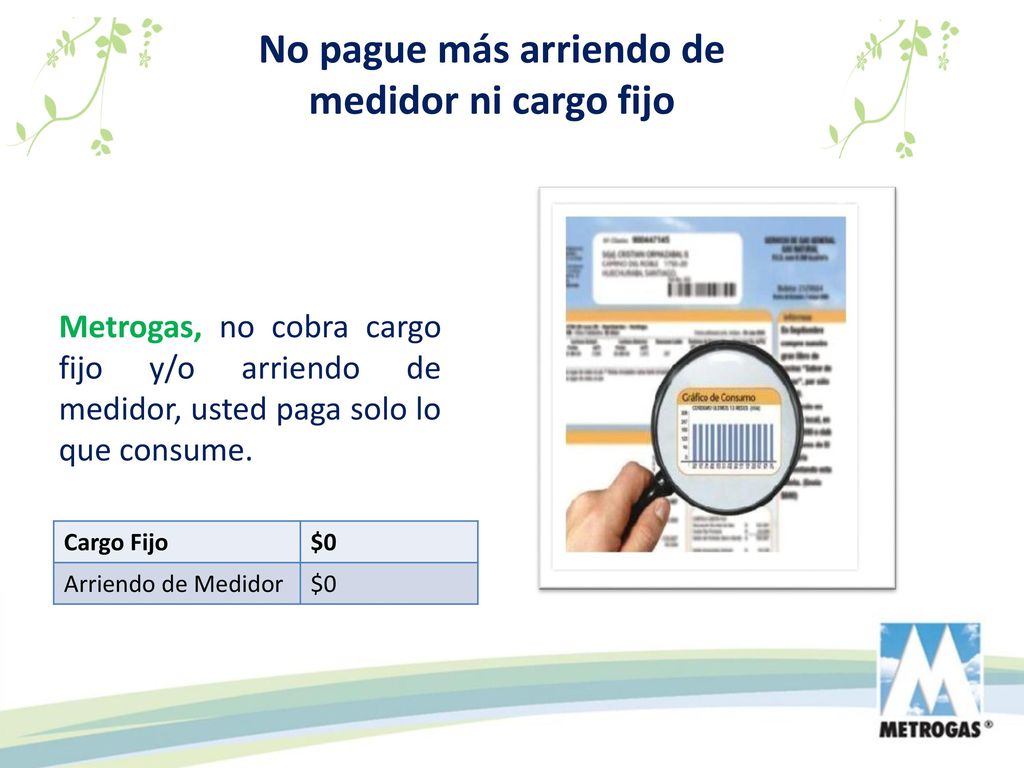 No pague más arriendo de medidor ni cargo fijo