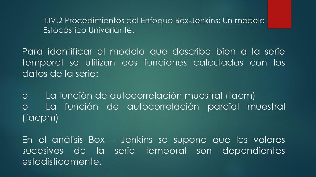o La función de autocorrelación muestral (facm)