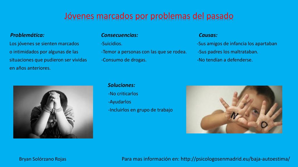 Jóvenes marcados por problemas del pasado