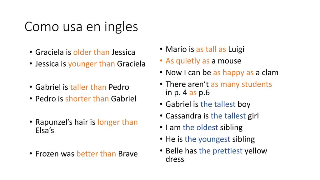 Como usa en ingles Mario is as tall as Luigi