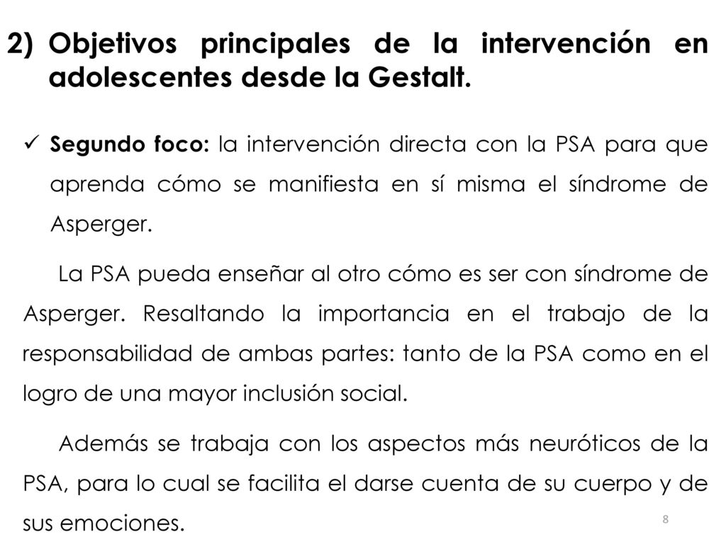 Objetivos principales de la intervención en adolescentes desde la Gestalt.
