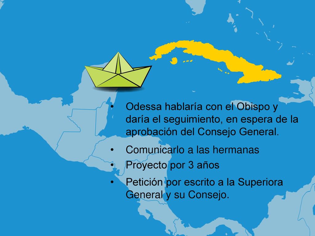 Odessa hablaría con el Obispo y daría el seguimiento, en espera de la aprobación del Consejo General.