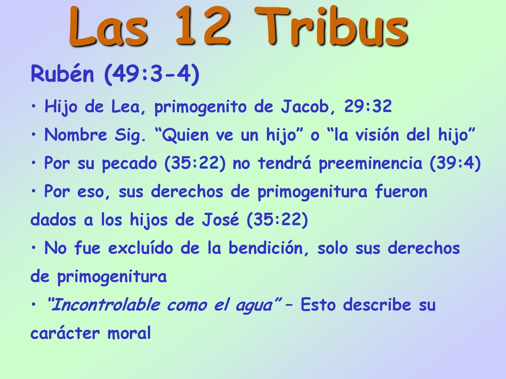 Las 12 Tribus De Israel Génesis 49 Jacob Bendice A Sus 12 Hijos. - ppt  descargar