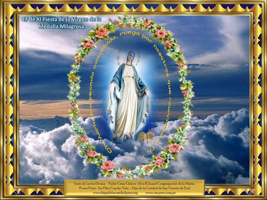 27 de XI Fiesta de la Virgen de la Medalla Milagrosa