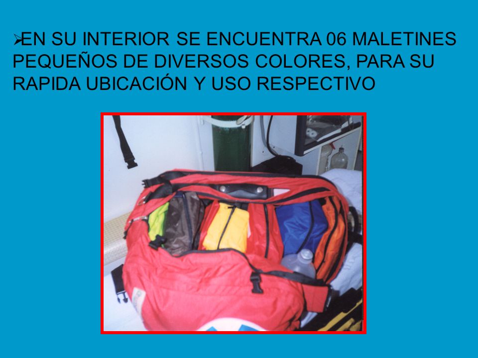 EN SU INTERIOR SE ENCUENTRA 06 MALETINES PEQUEÑOS DE DIVERSOS COLORES, PARA SU RAPIDA UBICACIÓN Y USO RESPECTIVO