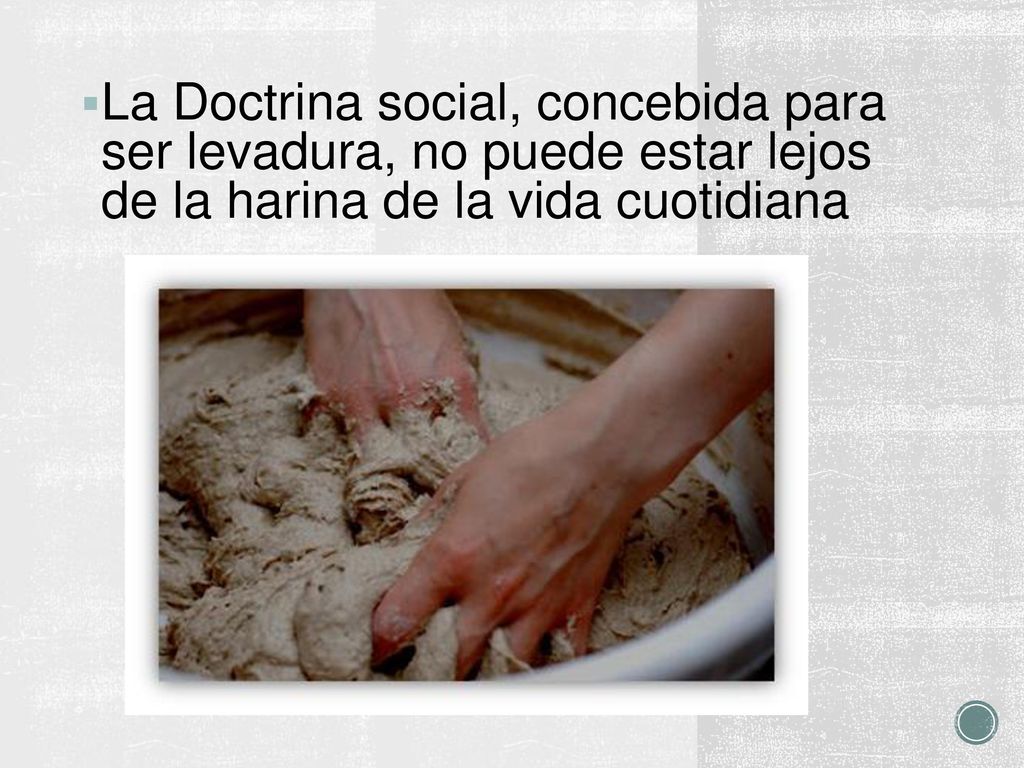 La Doctrina social, concebida para ser levadura, no puede estar lejos de la harina de la vida cuotidiana