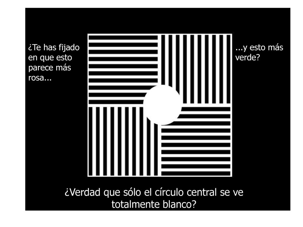 ¿Verdad que sólo el círculo central se ve totalmente blanco