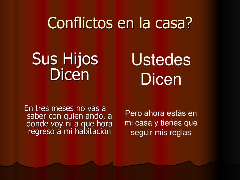 Pero ahora estás en mi casa y tienes que seguir mis reglas