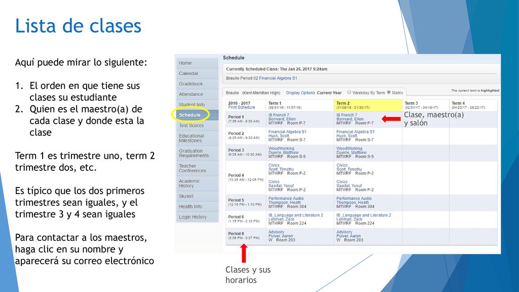 Lista de clases Aquí puede mirar lo siguiente: