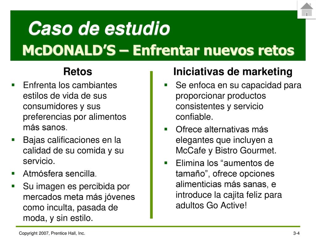 McDONALD’S – Enfrentar nuevos retos Iniciativas de marketing