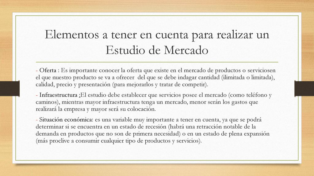 Elementos a tener en cuenta para realizar un Estudio de Mercado