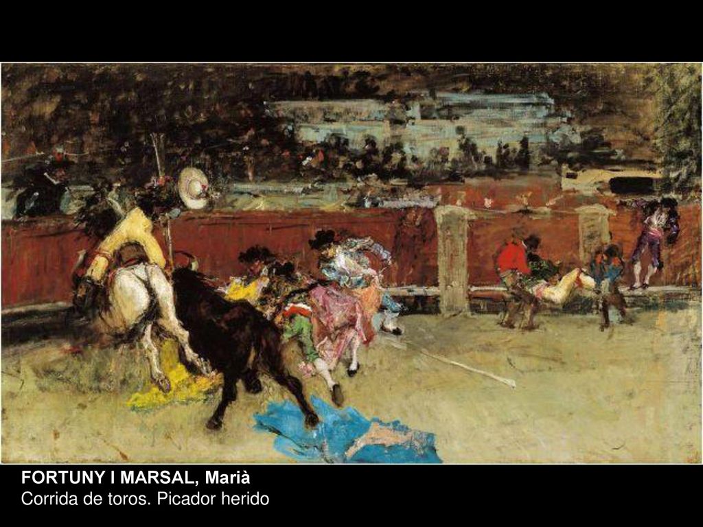 FORTUNY I MARSAL, Marià Corrida de toros. Picador herido