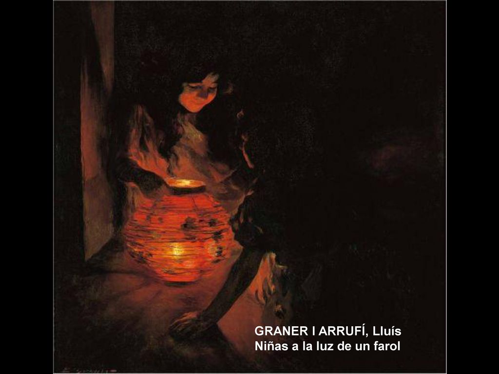 GRANER I ARRUFÍ, Lluís Niñas a la luz de un farol