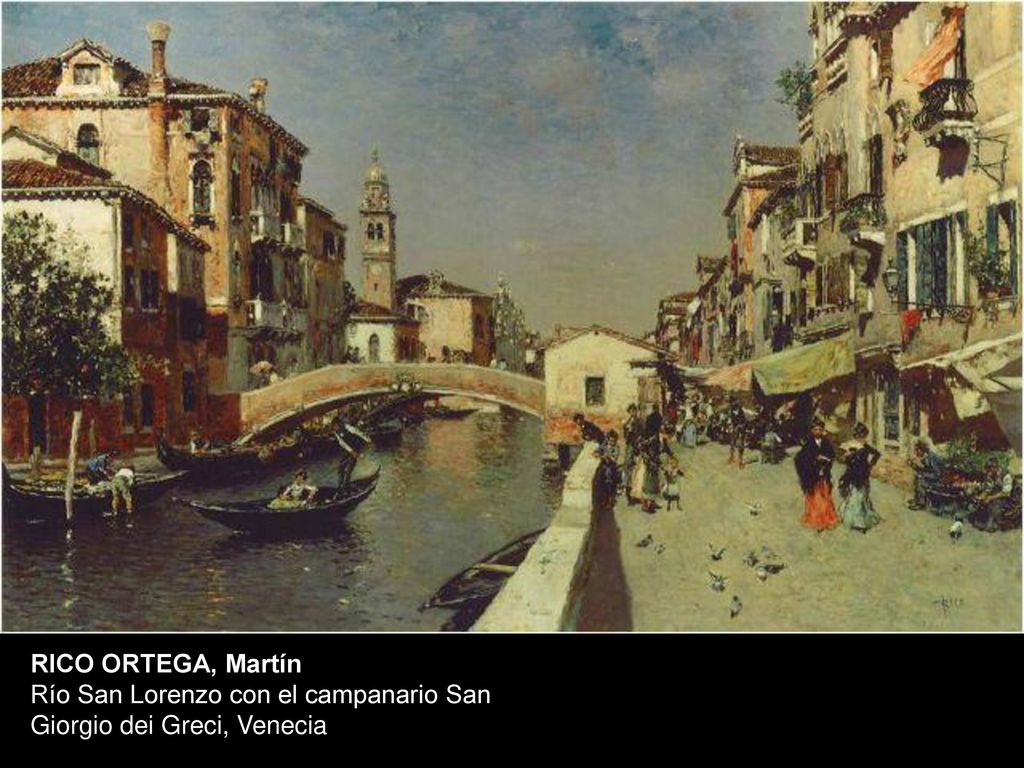 RICO ORTEGA, Martín Río San Lorenzo con el campanario San Giorgio dei Greci, Venecia