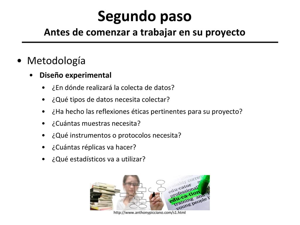 Segundo paso Antes de comenzar a trabajar en su proyecto