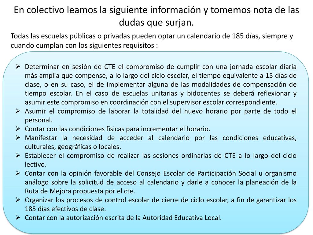En colectivo leamos la siguiente información y tomemos nota de las dudas que surjan.