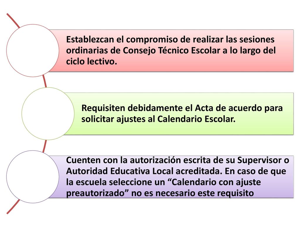 Establezcan el compromiso de realizar las sesiones ordinarias de Consejo Técnico Escolar a lo largo del ciclo lectivo.